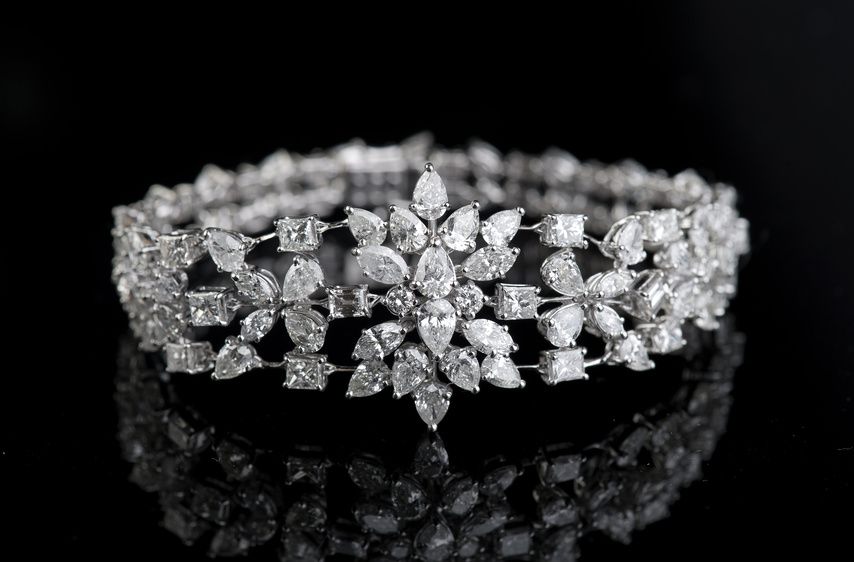Stunning diamond flower bracelet